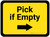 Pick if Empty Arrow Right - Yellow Rectangle - Floor Sign