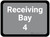 Receiving Bay 4 - Gray Rectangle - Floor Sign