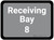 Receiving Bay 8 - Gray Rectangle - Floor Sign