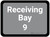 Receiving Bay 9 - Gray Rectangle - Floor Sign
