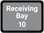 Receiving Bay 10 - Gray Rectangle - Floor Sign