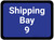 Shipping Bay 9 - Blue Rectangle - Floor Sign