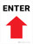 Enter with Arrow Up Portrait - Wall Sign