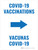 Covid-19 Vaccinations Arrow Right Bilingual Spanish Portrait - Wall Sign