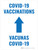 Covid-19 Vaccinations Arrow Up Bilingual Spanish Portrait - Wall Sign