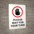 Please Wait for Your Turn with Hand Icon Portrait - Wall Sign