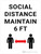 Social Distance - Maintain 6 ft with Graphic White Portrait - Wall Sign