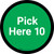 Pick Here 10 - Green Circle - Floor sign