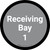 Receiving Bay 1 - Gray Circle - Floor sign