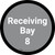 Receiving Bay 8 - Gray Circle - Floor sign