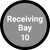 Receiving Bay 10 - Gray Circle - Floor sign