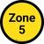 Zone 5 - Yellow Circle - Floor sign