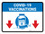 Covid-19 Vaccinations Arrow Down with Icon Landscape - Wall Sign
