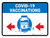 Covid-19 Vaccinations Arrow Left with Icon Landscape - Wall Sign