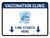 Vaccination Clinic: Line Starts Here Arrows Down Blue Landscape - Wall Sign