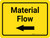 Material Flow - Arrow Left Yellow Landscape - Wall Sign