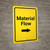 Material Flow Arrow Right Yellow Portrait - Wall Sign