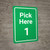 Pick Here 1 Green Portrait - Wall Sign