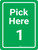 Pick Here 1 Green Portrait - Wall Sign