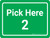 Pick Here 2 Green Landscape - Wall Sign