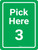 Pick Here 3 Green Portrait - Wall Sign