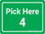 Pick Here 4 Green Landscape - Wall Sign
