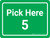 Pick Here 5 Green Landscape - Wall Sign