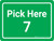 Pick Here 7 Green Landscape - Wall Sign