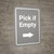 Pick if Empty Arrow Right Grey Portrait - Wall Sign