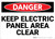 Danger: Keep Electric Panel Area Clear - Wall Sign