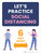 Let's Practice Social Distancing - 6 Feet Apart with Graphic Portrait - Wall Sign