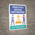 School Safety: Practice Social Distancing 6 Feet Apart - Let's Be Safe Portrait - Wall Sign