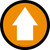 Orange Traffic Flow Arrow Circular - Floor Sign