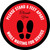 Please Stand 6 Ft/2 m Apart When Waiting in Line - Thank You with Icon Red/White Circular - Floor Sign