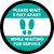 Please Wait 6 Feet Apart While Waiting For Service - Teal with Icon Circular - Floor Sign