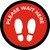 Please Wait Here Red with Icon Circular - Floor Sign