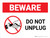 Beware: Do Not Unplug with Icons Landscape - Wall Sign
