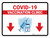 Covid-19 Vaccination Clinicdown Arrow Red Landscape - Wall Sign