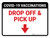 Covid-19 Vaccinations: Drop Off And Pickup Down Arrow Landscape - Wall Sign