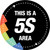 5S Area Sign (Black)