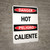 Danger: Warning Hot Danger Bilingual Spanish - Wall Sign