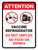 Attention: Vaccine Referigerator No Food Or Drinks Do Not Unplug Portrait - Wall Sign
