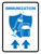 Immunization with Vaccine Injection Symbol Up Arrow Blue Portrait - Wall Sign