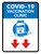 Covid-19 Vaccination Clinic Down Arrow Blue Portrait - Wall Sign