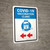 Covid-19 Vaccination Clinic Left Arrow Blue Portrait - Wall Sign