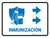 Immunization With Vaccine Injection Icon Right Arrow Spanish Blue Landscape - Wall Sign