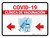 Covid-19 Vaccination Clinic Left Arrow Red Spanish Landscape - Wall Sign
