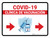 Covid-19 Vaccination Clinic Right Arrow Red Spanish Landscape - Wall Sign