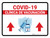 Covid-19 Vaccination Clinic Up Arrow Red Spanish Landscape - Wall Sign