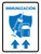 Immunization With Vaccine Injection Icon Up Arrow Spanish Blue Portrait - Wall Sign